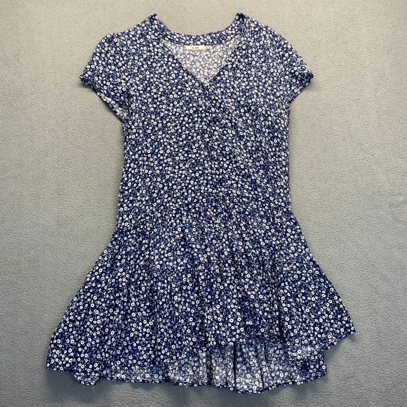Mi‎ Ami Francesca's MIni Dress Womens Size XS Navy Blue Fit & Flare  V-Neck - Picture 1 of 8